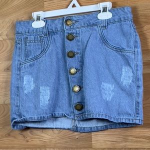 Ariene Size 40 Jeans Luxo Denim Skirt with Distressed Look
